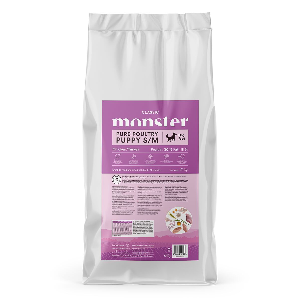 Monster Classic Dog S/M puppy Poultry Dry food